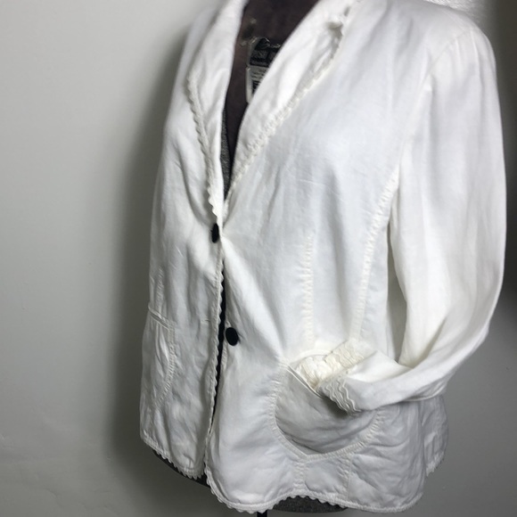ESCADA Sport Linen Blazer White Jacket SzL - Picture 2 of 8